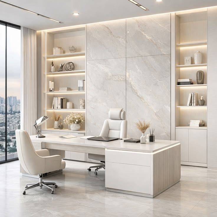 Modern MD Chamber with Private VIP Leather Sofa Meeting Lounge #98